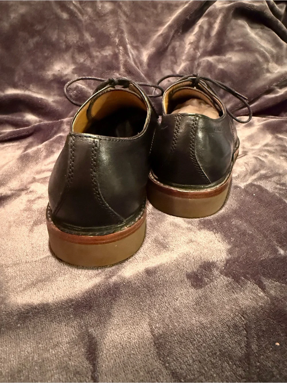 Coach Black Leather Cap-Toe Derby with Tan Welt